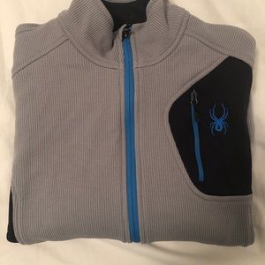 Spyder zip up gray sweater Men’s Large